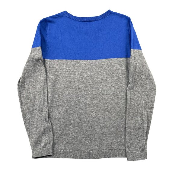 Talbots Sweater Womens Large Penguin Blue Grey Colorblock Pullover - Picture 2 of 7